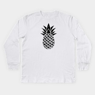 Pineapple - Black Kids Long Sleeve T-Shirt